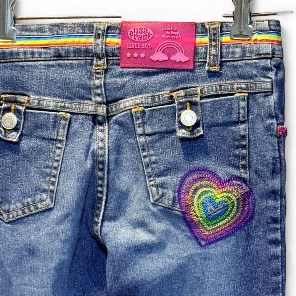 Lisa Frank Girls Sz 7 Vintage Colorful  Flare Jeans Vintage Y2K Boot Cut Rare - Picture 6 of 9